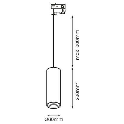 Lühter kolmefaasilisse rööbassüsteemi PIPE 1xGU10/25W/230V valge