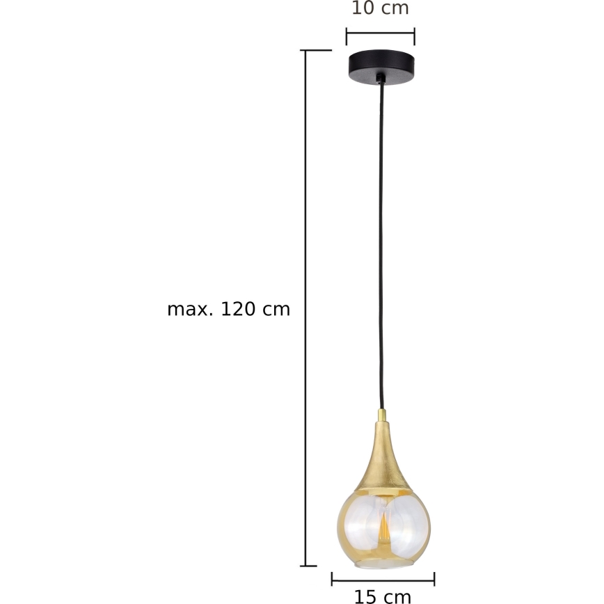 Lühter LACRIMA HONEY 1xE27/60W/230V