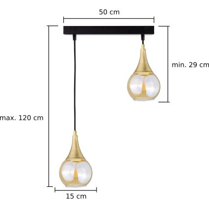 Lühter LACRIMA HONEY 2xE27/60W/230V