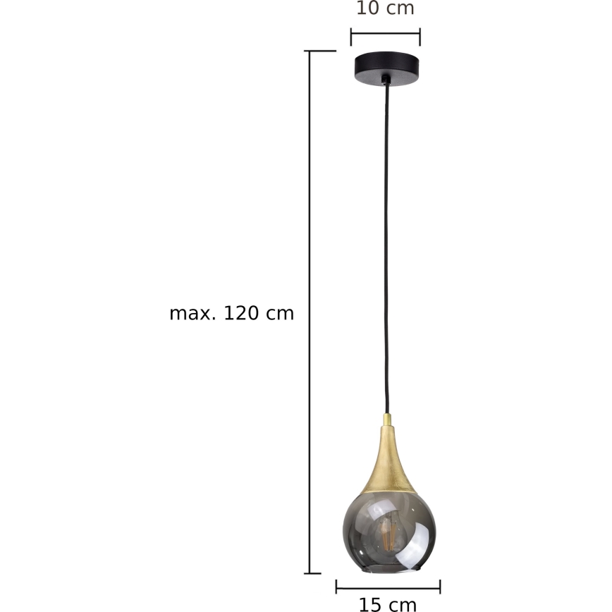 Lühter LACRIMA SMOKY 1xE27/60W/230V