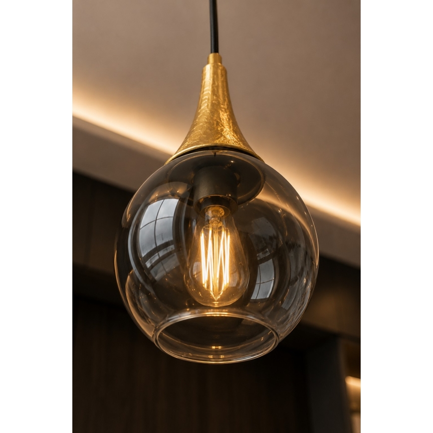 Lühter LACRIMA SMOKY 3xE27/60W/230V d. 30 cm