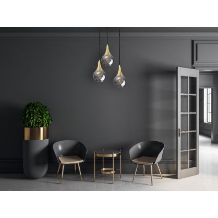 Lühter LACRIMA SMOKY 3xE27/60W/230V d. 30 cm