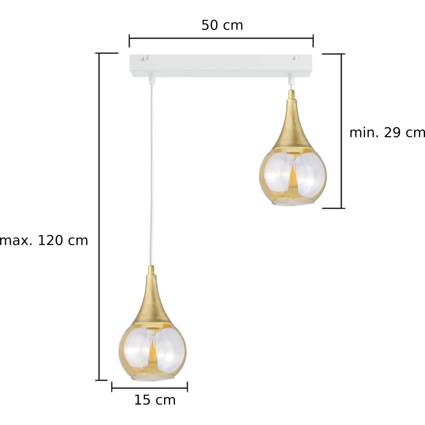 Lühter LACRIMA WHITE 2xE27/60W/230V