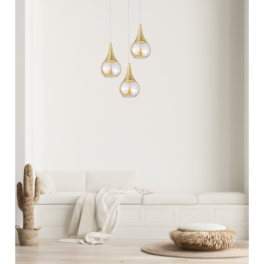 Lühter LACRIMA WHITE 3xE27/60W/230V d. 30 cm