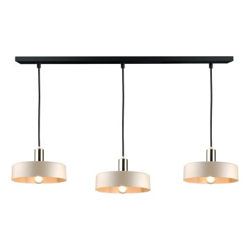 Lühter LATTE 3xE27/60W/230V beež/must/läikiv kroom