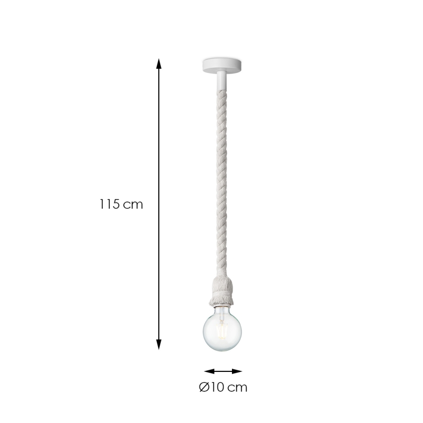 Lühter LEONARDO ROPE 1xE27/10W/230V valge