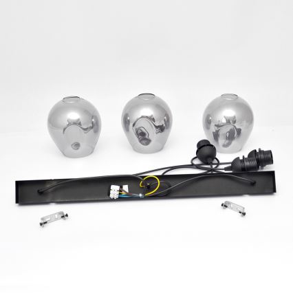 Lühter LILI 3xE27/15W/230V must/hall