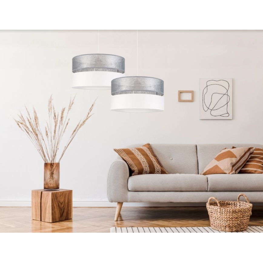 Lühter LIMA 1xE27/60W/230V hõbe/valge