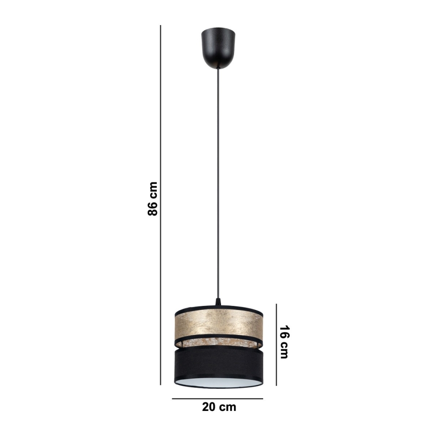 Lühter LIMA 1xE27/60W/230V kuldne/must