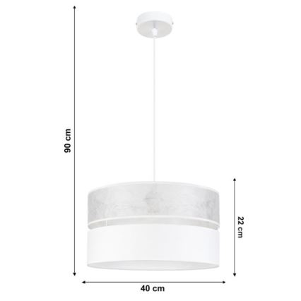 Lühter LIMA 1xE27/60W/230V valge