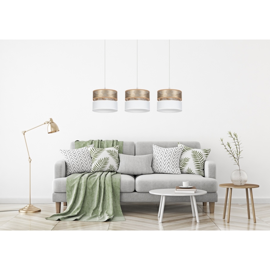 Lühter LIMA 3xE27/60W/230V kuldne/valge