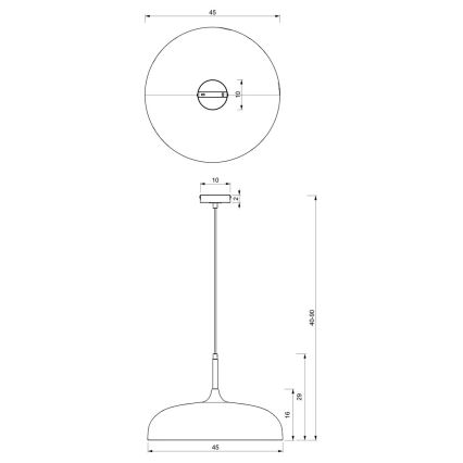 Lühter LINCOLN 1xE27/60W/230V d. 45 cm sinine