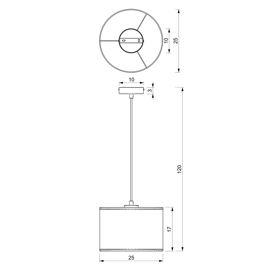 Lühter LOFT SHADE 1xE27/60W/230V diameeter 25 cm must/kuldne