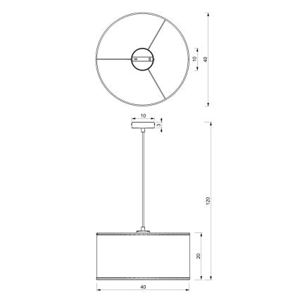 Lühter LOFT SHADE 1xE27/60W/230V diameeter 40 cm must