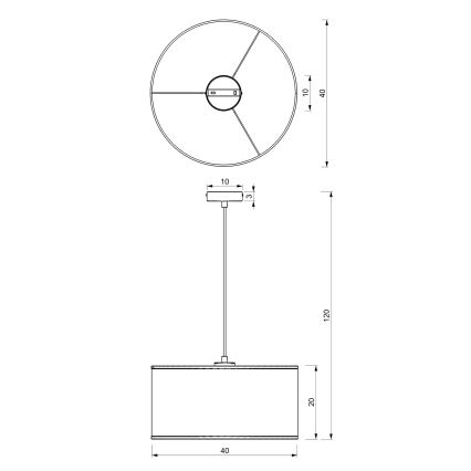 Lühter LOFT SHADE 1xE27/60W/230V diameeter 40 cm must/kuldne