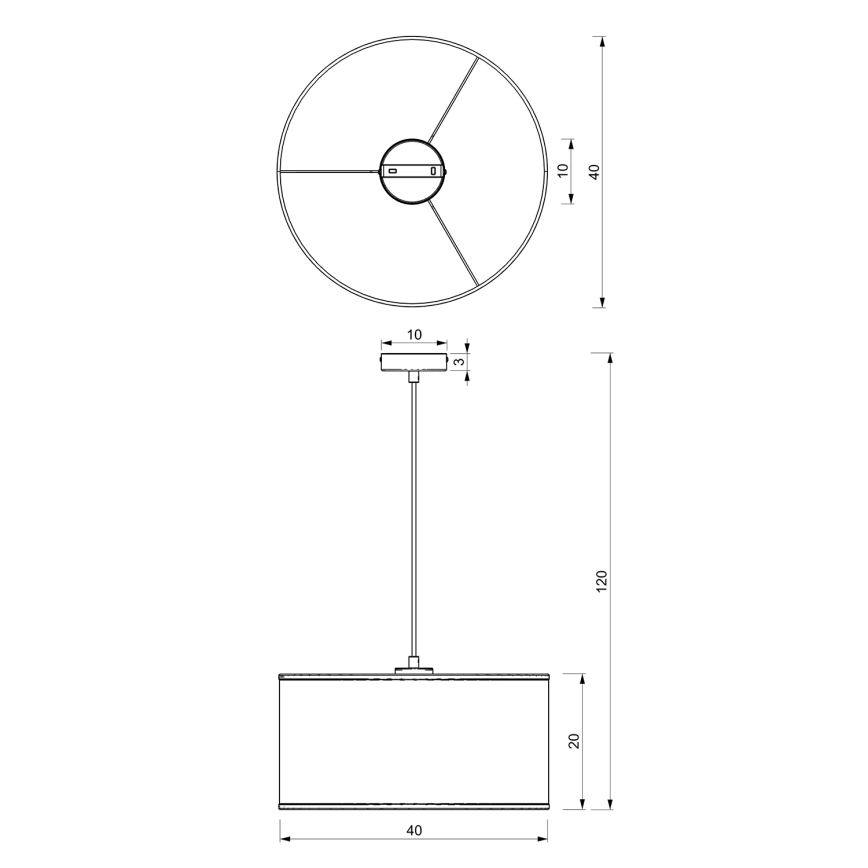 Lühter LOFT SHADE 1xE27/60W/230V diameeter 40 cm must/kuldne