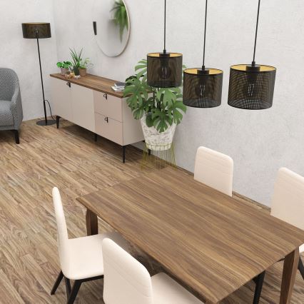 Lühter LOFT SHADE 3xE27/60W/230V must/kuldne