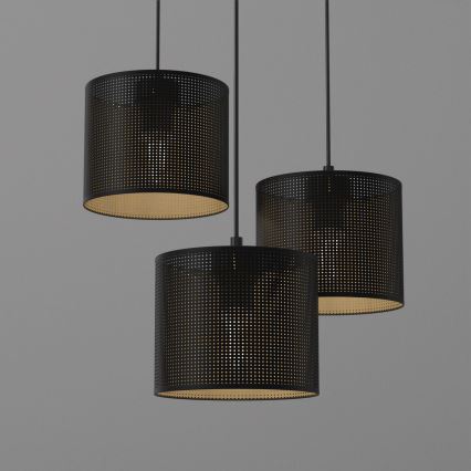 Lühter LOFT SHADE 3xE27/60W/230V must/kuldne