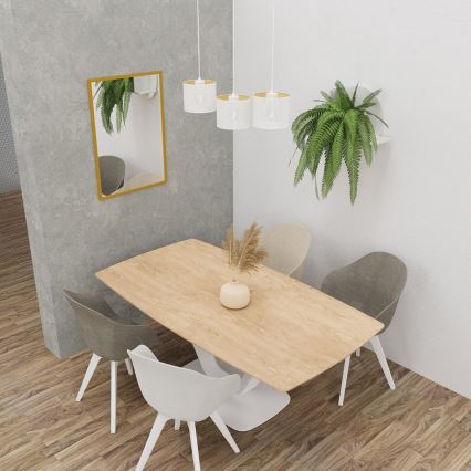 Lühter LOFT SHADE 3xE27/60W/230V valge/kuldne
