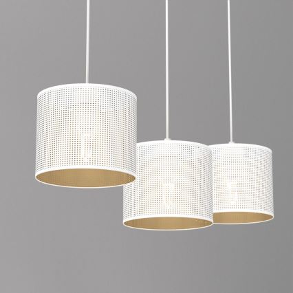 Lühter LOFT SHADE 3xE27/60W/230V valge/kuldne