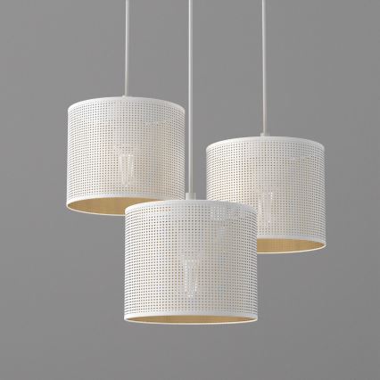 Lühter LOFT SHADE 3xE27/60W/230V valge/kuldne