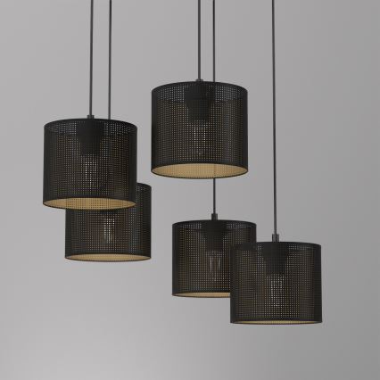 Lühter LOFT SHADE 5xE27/60W/230V must/kuldne