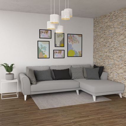 Lühter LOFT SHADE 5xE27/60W/230V valge/kuldne