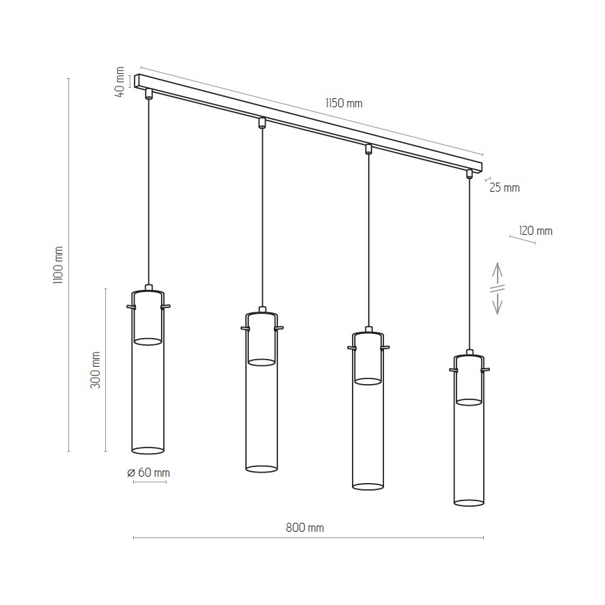 Lühter LOOK GRAPHITE 4xGU10/10W/230V