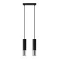 Lühter LOOPEZ 2xGU10/10W/230V must/läikiv kroom
