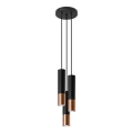 Lühter LOOPEZ 3xGU10/40W/230V ümmargune must/vask