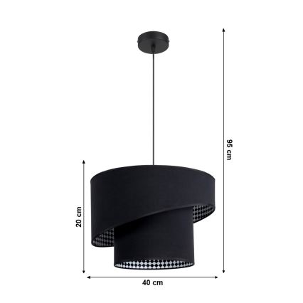 Lühter LORI 1×E27/60W/230V Must