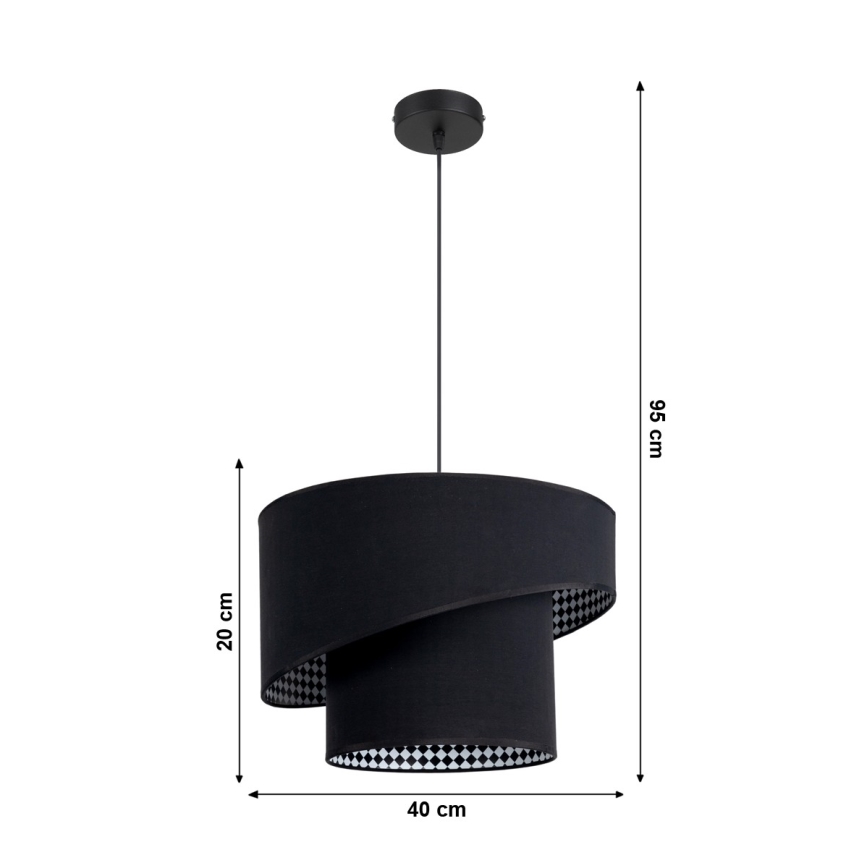 Lühter LORI 1×E27/60W/230V Must