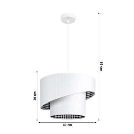 Lühter LORI 1×E27/60W/230V Valge