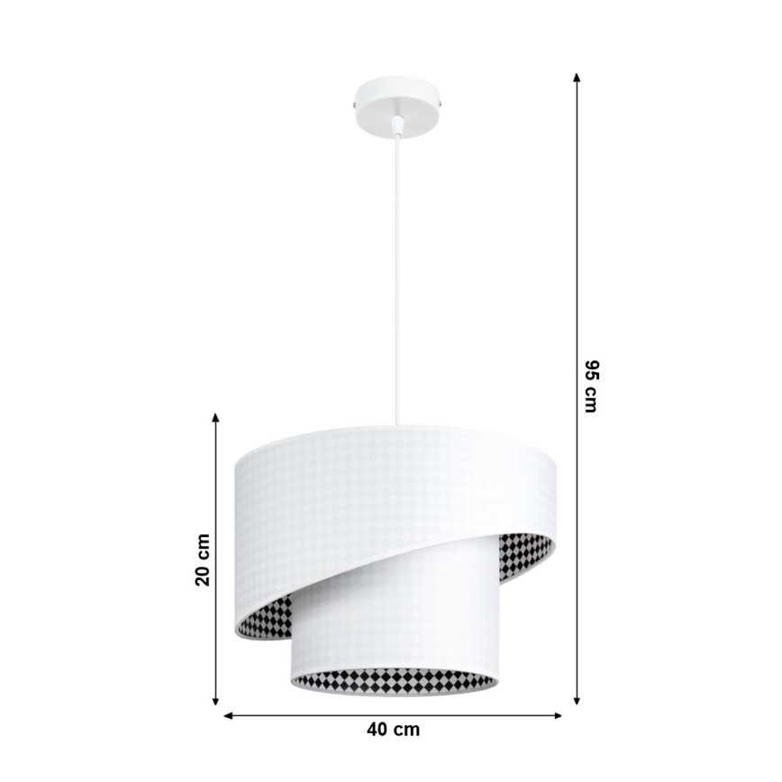 Lühter LORI 1×E27/60W/230V Valge