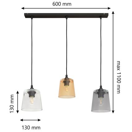 Lühter LUCEA 3xE27/15W/230V