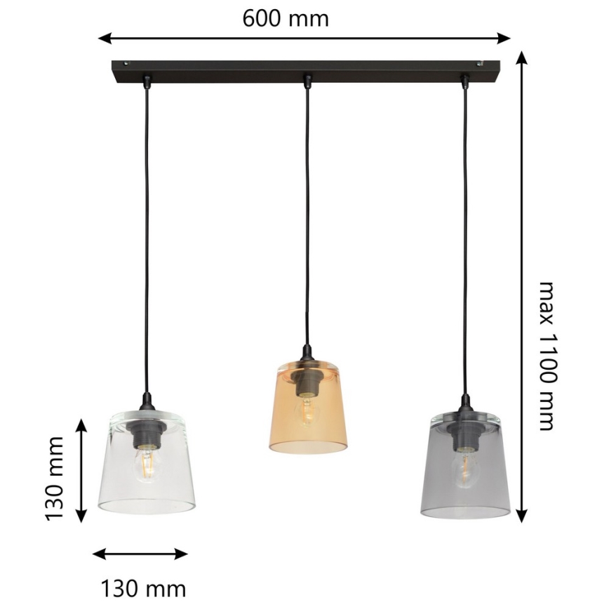 Lühter LUCEA 3xE27/15W/230V