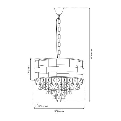 Lühter LUXURIA 9xE14/40W/230V kuldne