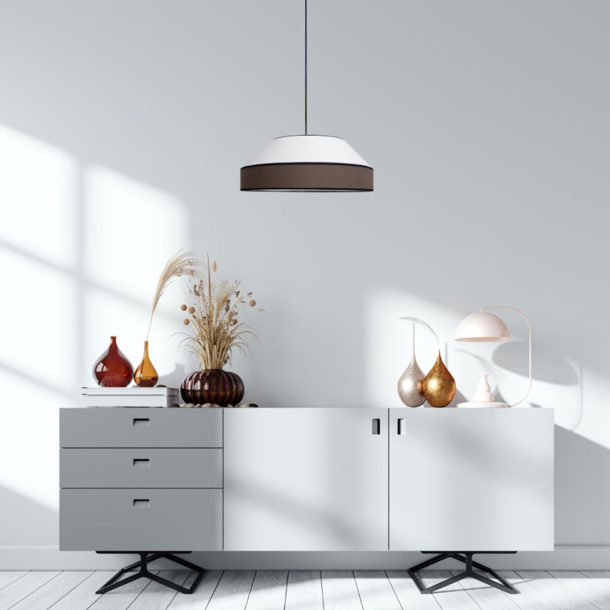 Lühter MANISO 1xE27/60W/230V d. 45 cm valge/pruun