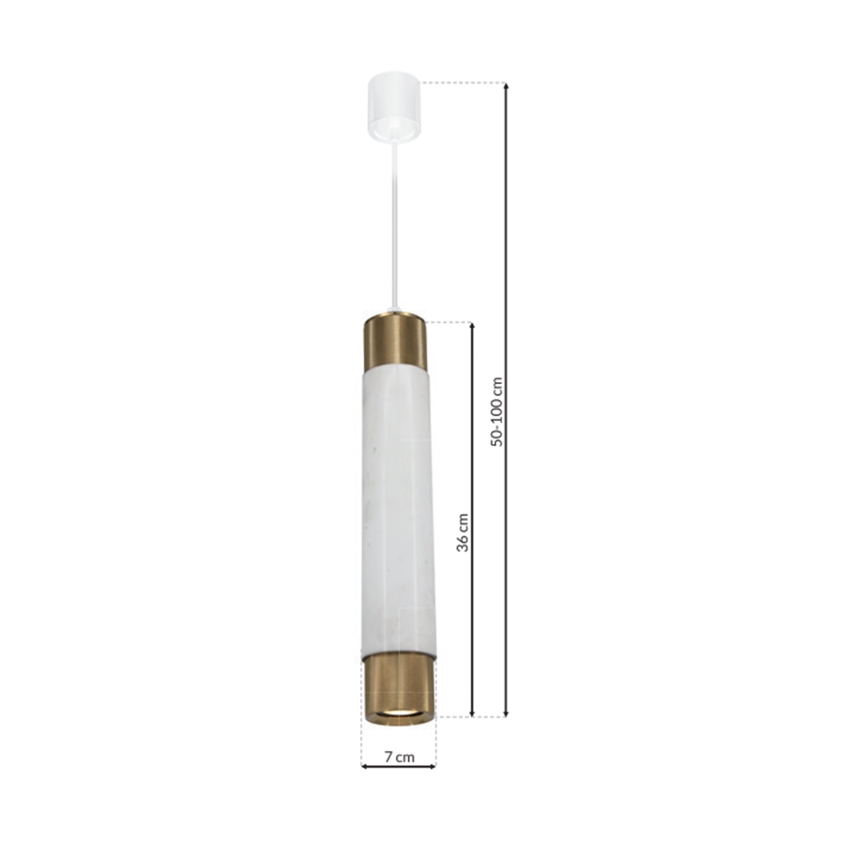 Lühter MARBLE 1xGU10/8W/230V valge/messing