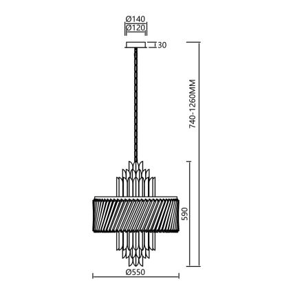 Lühter MARGOT 9xE14/40W/230V kroom