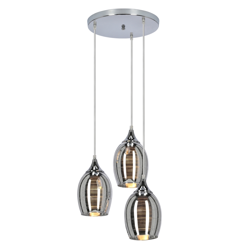Lühter MARINA 3xE27/60W/230V kroom