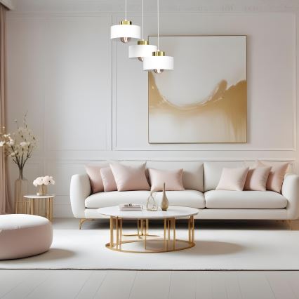 Lühter MARTI 3xE27/15W/230V valge/kuldne