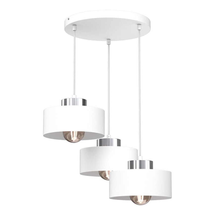Lühter MARTI 3xE27/15W/230V valge/läikiv kroom