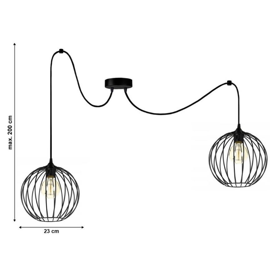 Lühter MATT 2xE27/60W/230V ämblik
