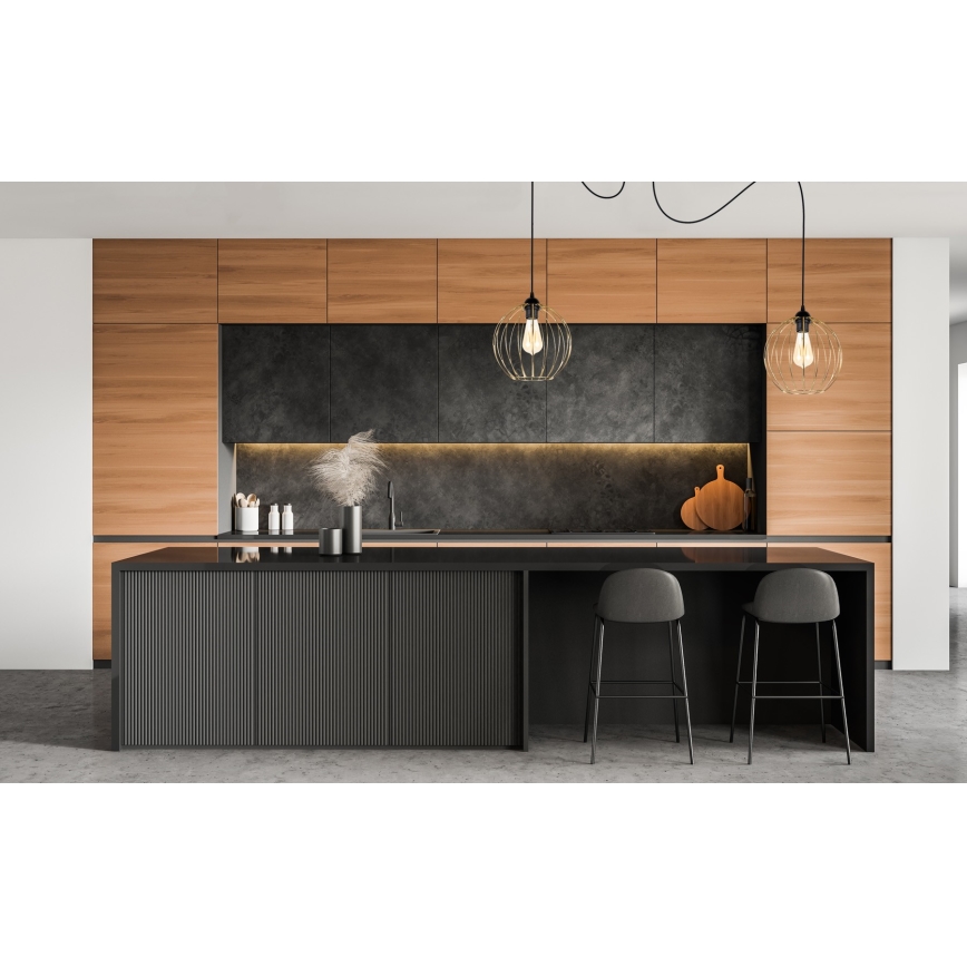 Lühter MATT 2xE27/60W/230V ämblik must/kuldne