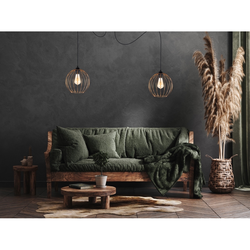 Lühter MATT 2xE27/60W/230V ämblik must/vask