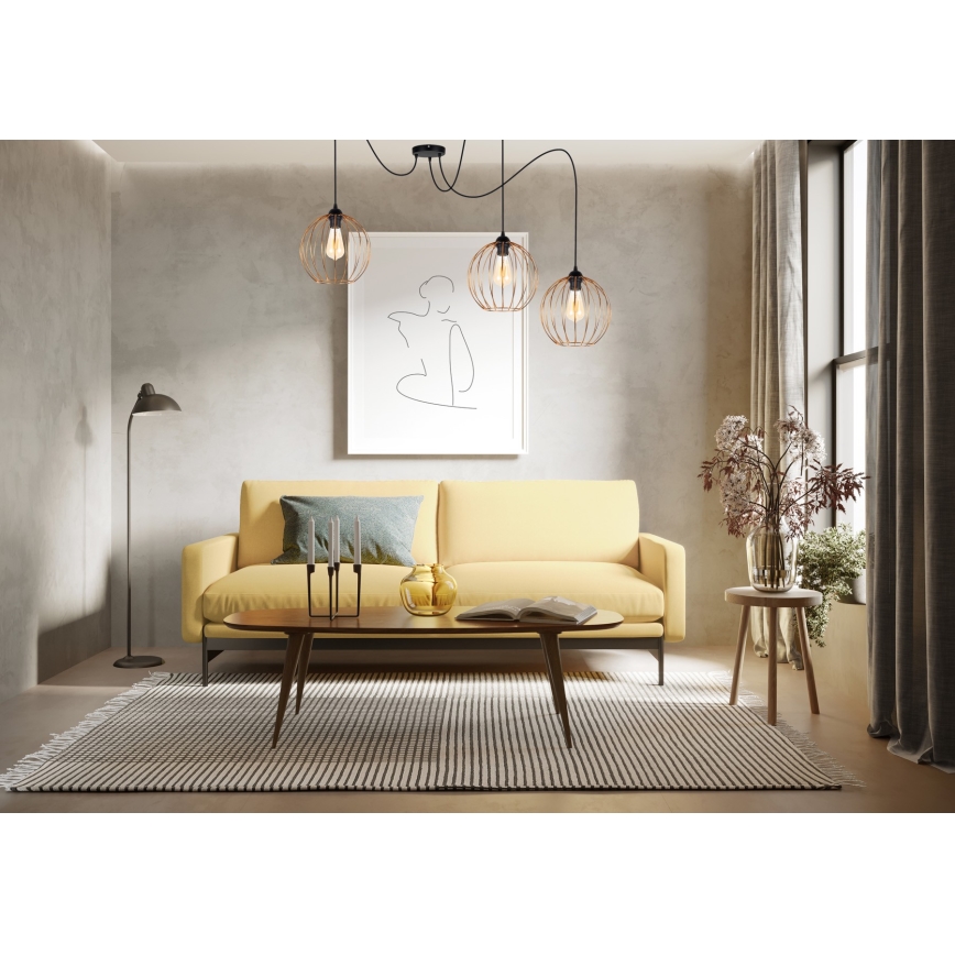 Lühter MATT 3xE27/60W/230V ämblik must/vask