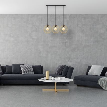 Lühter MERCURE 3xE27/15W/230V kuldne/must
