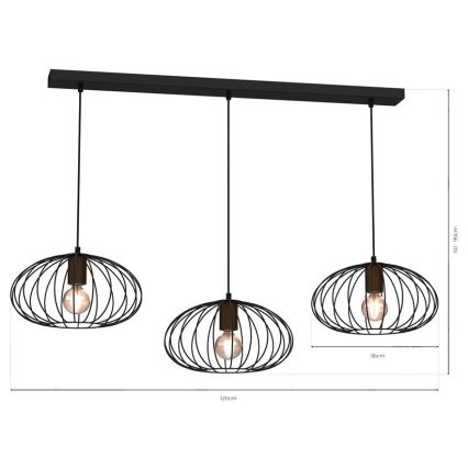 Lühter MERIDIANO 3xE27/60W/230V