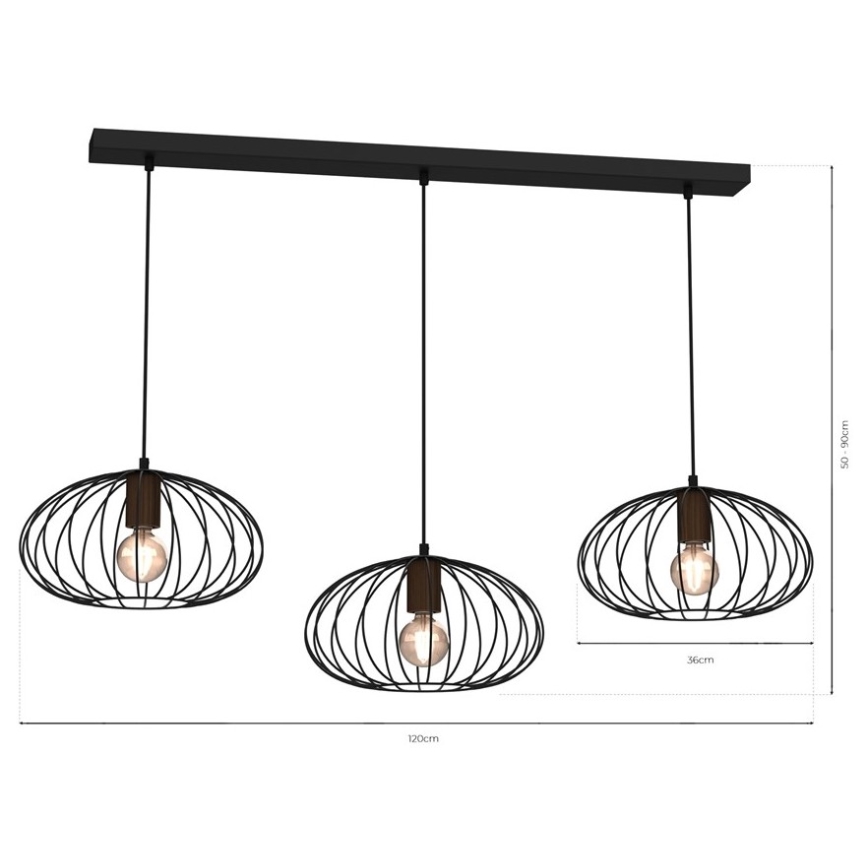 Lühter MERIDIANO 3xE27/60W/230V